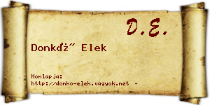 Donkó Elek névjegykártya