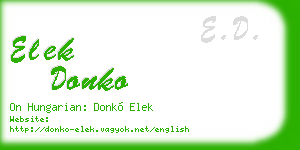 elek donko business card